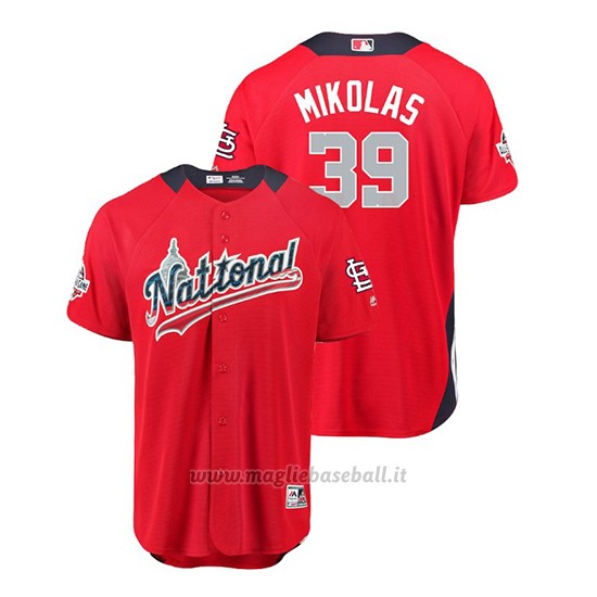 Maglia Baseball Uomo All Star Game Cardinals Miles Mikolas 2018 1ªRun Derby National League Rosso